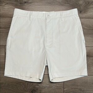 FootJoy Pinstripe Stretch Golf Shorts Tan Cream Size 34
